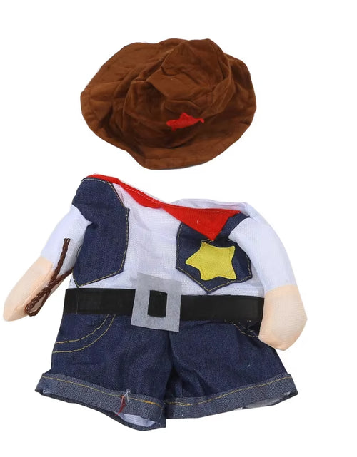 Load image into Gallery viewer, Pet Dog Cat Costume Cowboy Jeans Hoodie Shirts Halloween Costume Jumpsuit Puppy Clothes Funny Coat