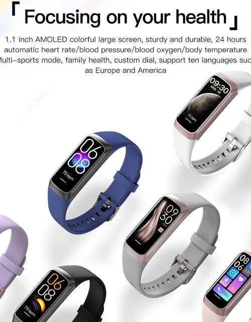 Load image into Gallery viewer, Fitness Trackers for Women Men, Oled Screen Heart Rate Sleep Monitor Step Tracker 25 Sports Modes IP68 Waterproof Smartwatch Activity Tracker, Smart Bracelet Fitness Tracker Watch with Blood Pressure