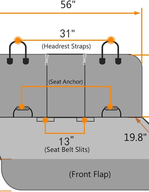 Load image into Gallery viewer, Honest Dog Car Seat Covers with Mesh Window, Side Flap for Cars, Trucks, and Suv'S - Waterproof & Nonslip Pet Seat Cover for Backseat(Black, 57”W X 47”L)