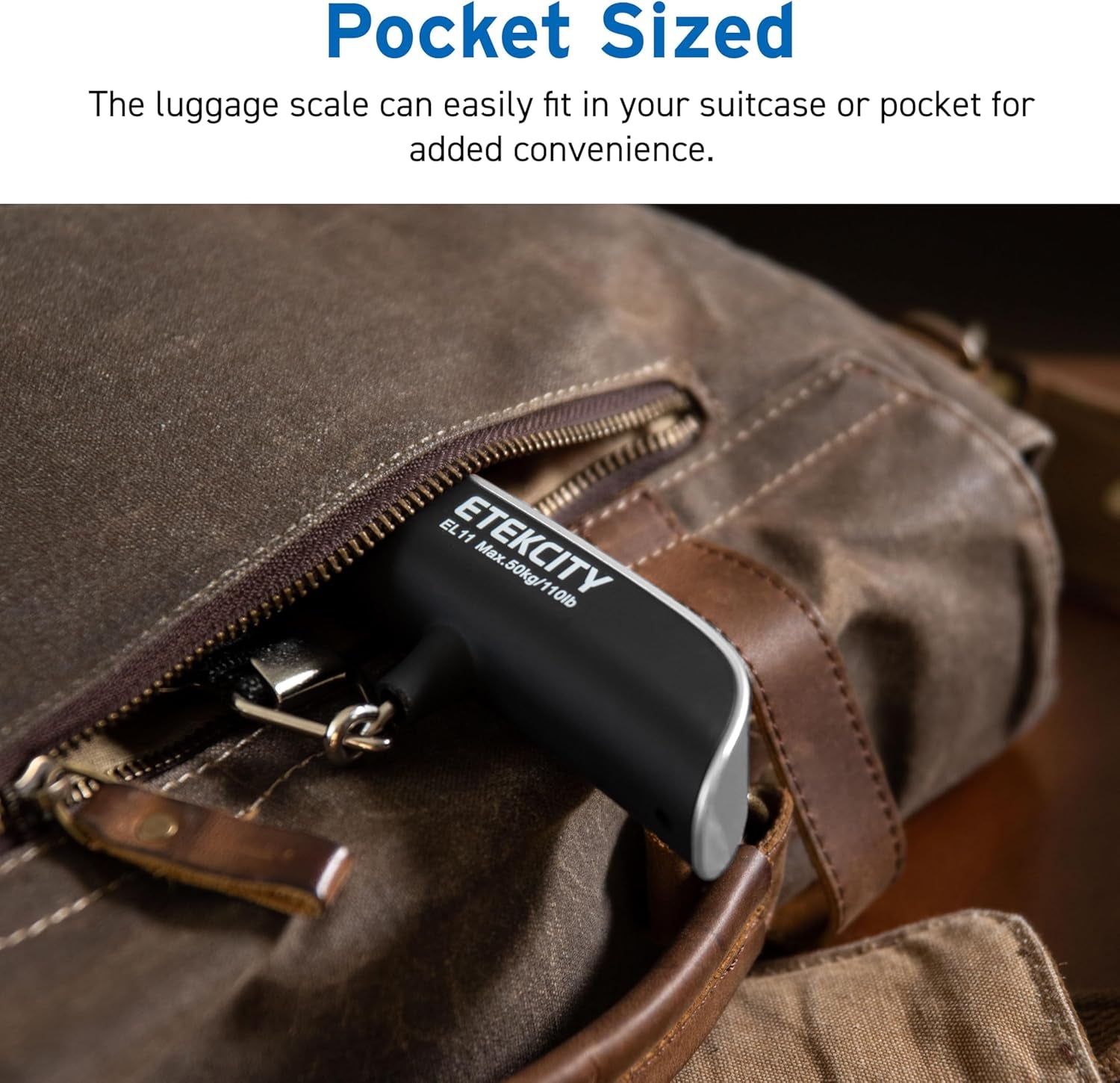 Luggage Scale, Digital Portable Handheld Suitcase Weight for Travel with Rubber Paint, Temperature Sensor, 110 Pounds, Battery Included