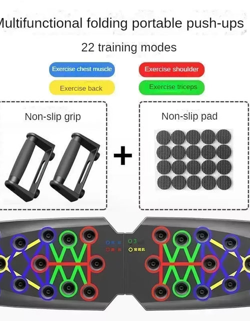 Load image into Gallery viewer, Portable Multifunctional Push-Up Board Set with Handles Foldable Fitness Equipment for Chest Abdomen Arms and Back Training