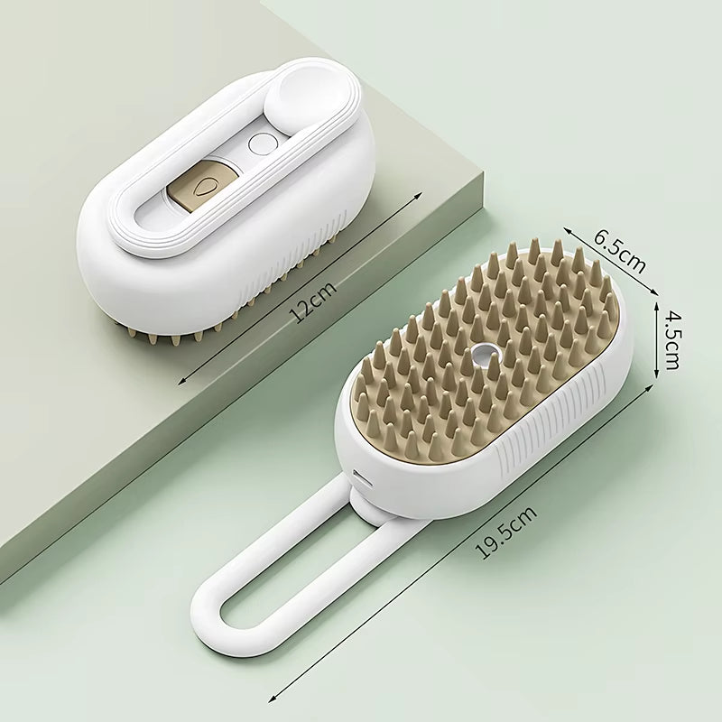 Pet Steam Brush Electric Spray Cat Hair Brush 3 In1 Dog Steamer Brush for Massage Hair Removal Grooming Supplies Pet Accessories
