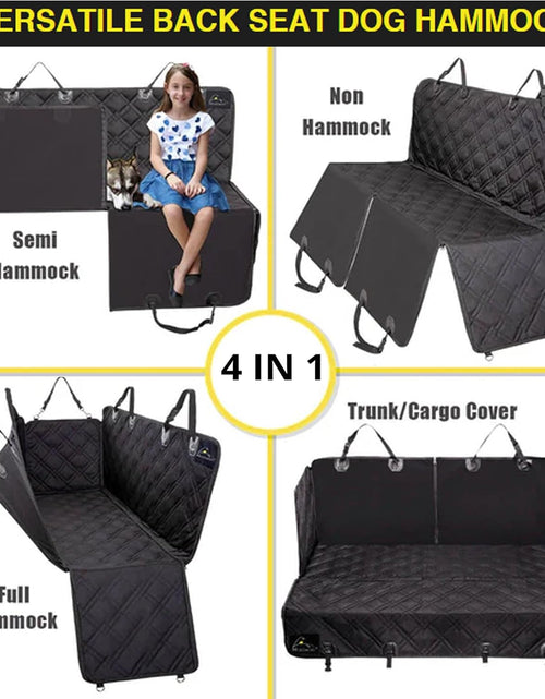 Load image into Gallery viewer, Dog Car Seat Cover, Heavy Duty Dog Seat Cover for Back Seat, Extra Padded Non-Slip Dog Hammock, Water-Resistant Back Seat Protector for Cars Trucks and Suvs (54" W X 58" L)