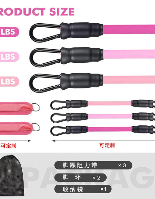 Load image into Gallery viewer, Booty Leg Resistance Bands with Ankle Strap Hip Fitness Trainer Pull Rope Exercises Band Leg Butt Training Women Glutes Workout