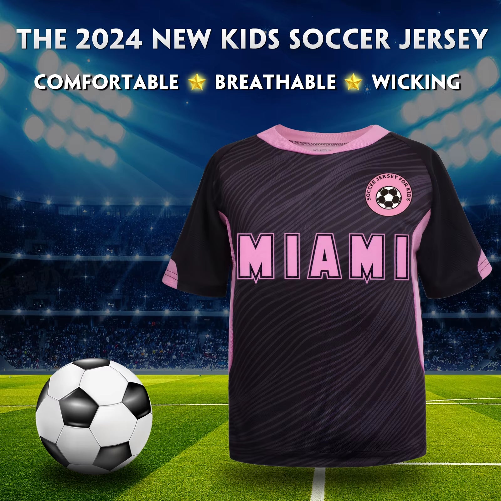 Miami Jerseys, Children'S Soccer Jerseys, Boys' and Girls' # 10 Youth Soccer Training Jerseys, Soccer Training Jerseys