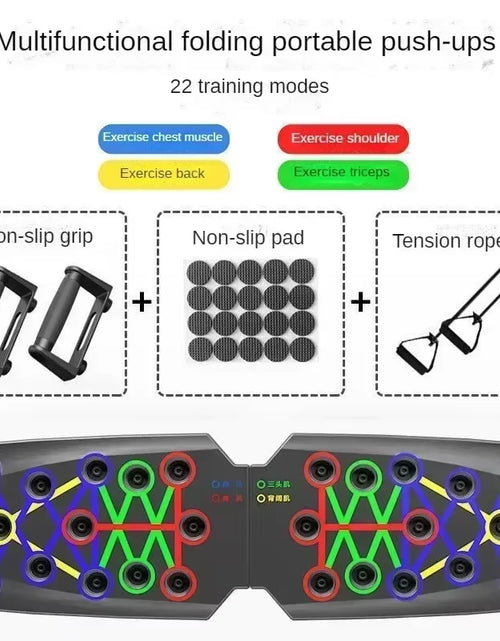 Load image into Gallery viewer, Portable Multifunctional Push-Up Board Set with Handles Foldable Fitness Equipment for Chest Abdomen Arms and Back Training