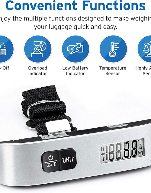 Load image into Gallery viewer, Luggage Scale, Digital Portable Handheld Suitcase Weight for Travel with Rubber Paint, Temperature Sensor, 110 Pounds, Battery Included