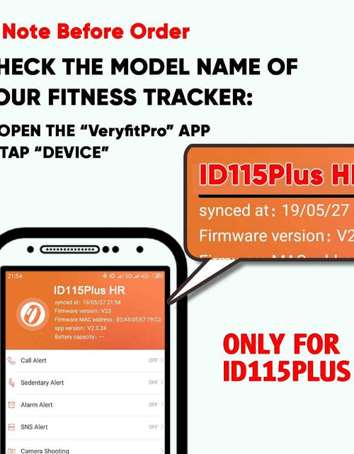 Load image into Gallery viewer, Id115Plus Hr Very Fit Pro Bands Replacement Strap for Veryfitpro Id115Plus HR Letscom Fitness Tracker Bands, Lintelek Fitness Tracker Bands, Letsfit Replacement Bands Purple and Black