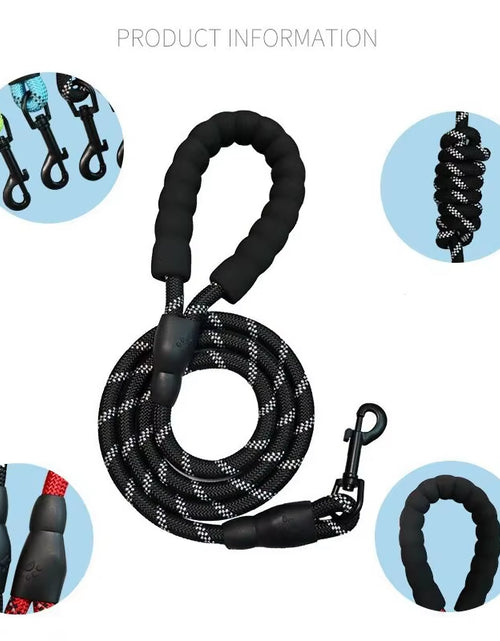 Load image into Gallery viewer, Pet Reflective Leash Nylon round Leash Explosionproof Punch Leash Dog Walking round Leash without Strangulation