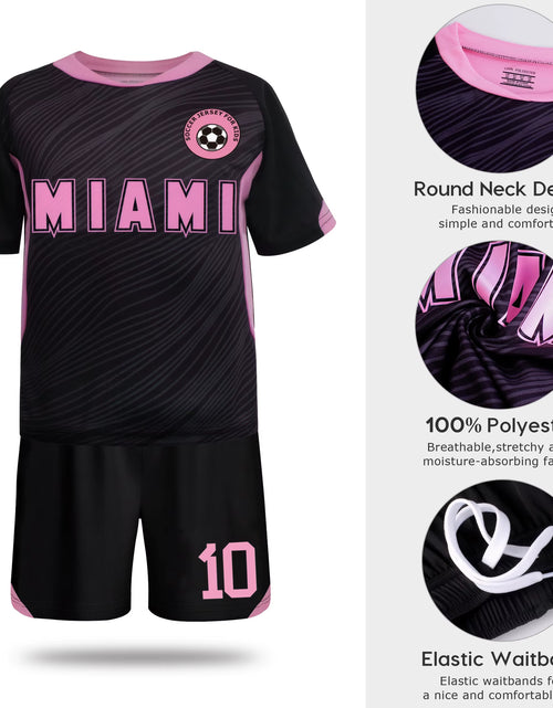 Load image into Gallery viewer, Miami Jerseys, Children'S Soccer Jerseys, Boys' and Girls' # 10 Youth Soccer Training Jerseys, Soccer Training Jerseys