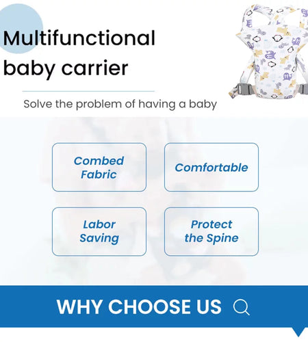 4 in 1 Baby Carrier,Ergonomic Infant Carrier Backpack,Breathable Front Back Carrying Wrap Seat for Newborn Toddlers up to 33 Lbs,Colorful