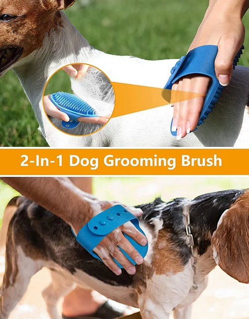 Load image into Gallery viewer, 3Pack Pet Bath Brush, Dog Brush Cat Brush, Soft Brush Adjustable Width Size for Pet Shower/Grooming/Washing(Blue Green Yellow)
