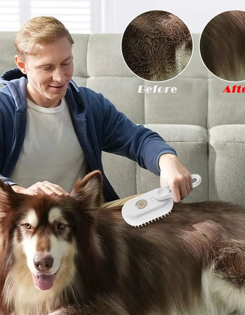 Load image into Gallery viewer, Pet Steam Brush Electric Spray Cat Hair Brush 3 In1 Dog Steamer Brush for Massage Hair Removal Grooming Supplies Pet Accessories
