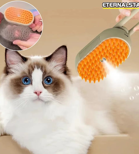 Pet Steam Brush Electric Spray Cat Hair Brush 3 In1 Dog Steamer Brush for Massage Hair Removal Grooming Supplies Pet Accessories