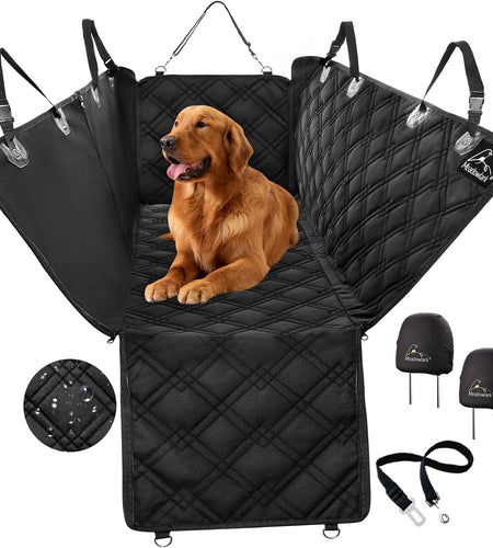 Dog Car Seat Cover, Heavy Duty Dog Seat Cover for Back Seat, Extra Padded Non-Slip Dog Hammock, Water-Resistant Back Seat Protector for Cars Trucks and Suvs (54" W X 58" L)