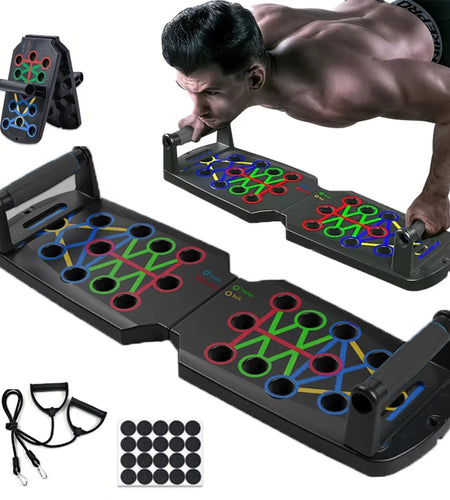 Heavy Duty Portable Home Gym Set - Adjustable Dumbbells, Folding Pushup Bar, Exercise Bands, Workout Mat - Ideal for Intense Ful