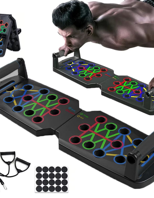 Load image into Gallery viewer, Heavy Duty Portable Home Gym Set - Adjustable Dumbbells, Folding Pushup Bar, Exercise Bands, Workout Mat - Ideal for Intense Ful
