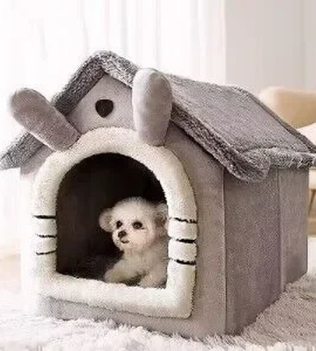 Indoor Warm Dog House Soft Pet Bed Tent House Dog Kennel Cat Bed with Removable Cushion Suitable for Small Medium Large Pets