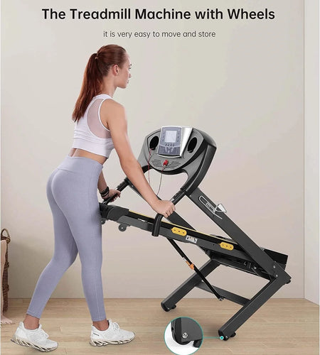 Treadmill with Auto Incline Folding Treadmill 12% Incline 2.5 Horse Power 15 Preset for Home Use 8.5 Mph Range