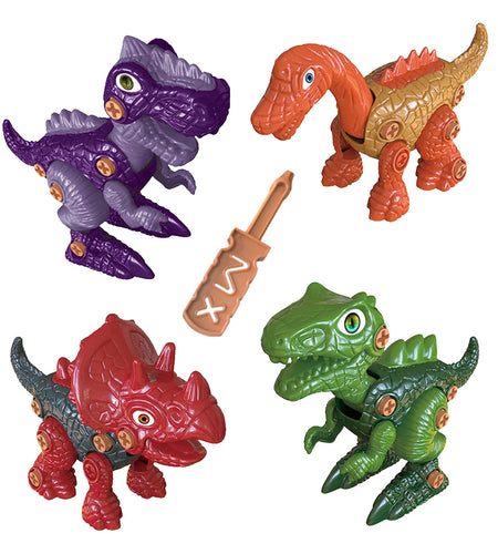Take Apart Dinosaur Toys for Boys Building Play Kit with Screwdrivers DIY Construction Engineering Set and Learning for Kids 4 Dinosaurs Easter Christmas Birthday Gifts