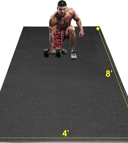 Large Exercise Mat, 8' X 4'X 1/4" Extra Durable Workout Mats for Home Gym Flo...