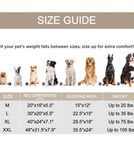 Warming Fluffy Orthopedic Dog Beds for Large Dogs,Dog Bed with Plush Thick Egg Foam Support and Non-Slip Bottom, Large Waterproof and Machine Washable Pet Bed Cover