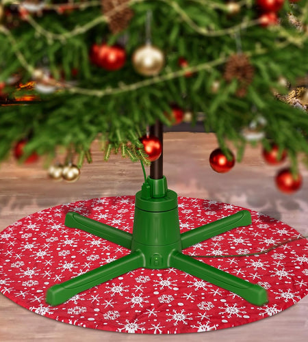 48 Inches Christmas Tree Skirt with 3D Snowflake for Xmas Tree Holiday Party Decorations (Red)