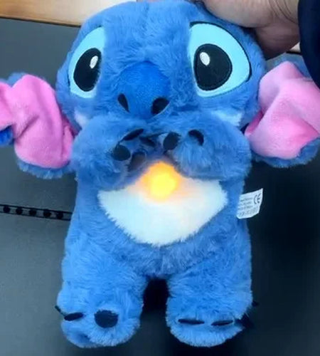 2024 New Lilo&Stitch Plush Doll Breath Child Peluche Kawaii Soothes Toy Anime Baby Music Light Sleep Toys Pink Stitch Kid Gifts