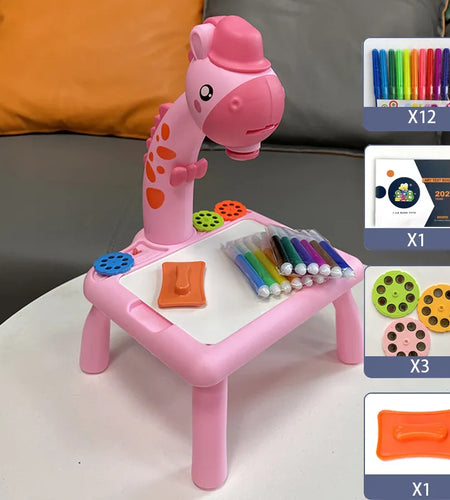 Children Led Projector Drawing Table Toy Painting Set Table Educational Board Learning Tools Painting Toys for Children