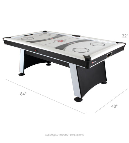 Blazer 7' Air Hockey Table with Heavy-Duty Blower, Electronic Scoring, Leg Levelers, and Overhang Rail