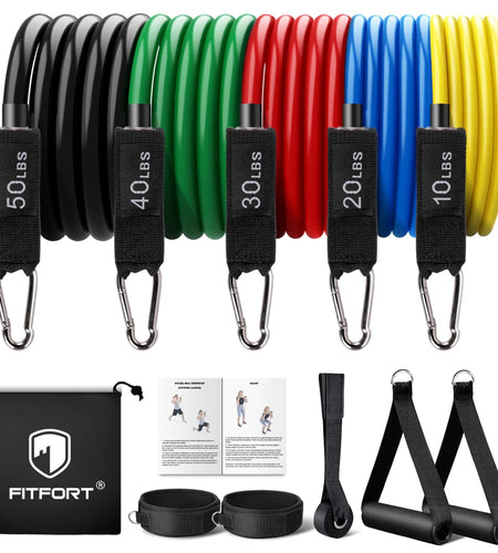 Movsou Resistance Exercise Bands Workout up to 150 Lb., Indoor and Outdoor with Door Anchor and Handles for Strength, Slim, Yoga, Home Gym Equipment for Men and Women