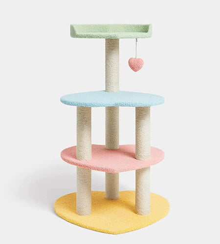 Cat Tree Cat Tower Sisal Scratching Posts Multi-Level Platform Activity Furniture 39.4''