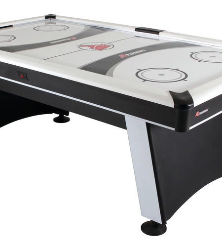 Blazer 7' Air Hockey Table with Heavy-Duty Blower, Electronic Scoring, Leg Levelers, and Overhang Rail