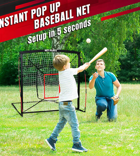 5' X 5' Baseball & Softball Practice Hitting & Pitching Net Similar to Bow Frame, Great for All Skill Levels