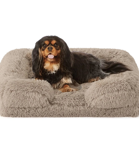 Warming Fluffy Orthopedic Dog Beds for Large Dogs,Dog Bed with Plush Thick Egg Foam Support and Non-Slip Bottom, Large Waterproof and Machine Washable Pet Bed Cover