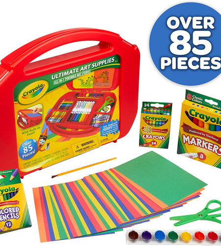 Ultimate Art Case with Easel, 85 Pieces, Gift for Kids Multicolor, 12 1/4" X 15 3/4" X 2 1/4"