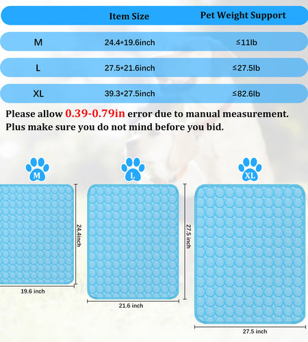 Pet Cooling Mat Cool Pad Cushion Dog Cat Puppy Blanket for Summer Sleeping Bed Dog Cooling Bed Pet Cooling Mat