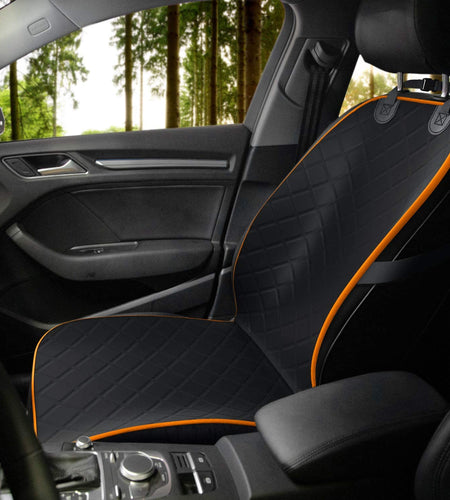 Front Dog Car Seat Cover for SUV, Trucks, Sedans. Waterproof Car Seat Covers for Dogs Front Seats Only. Car Seat Protector for Dogs - Orange