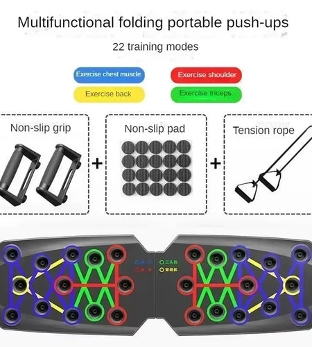 Portable Multifunctional Push-Up Board Set with Handles Foldable Fitness Equipment for Chest Abdomen Arms and Back Training