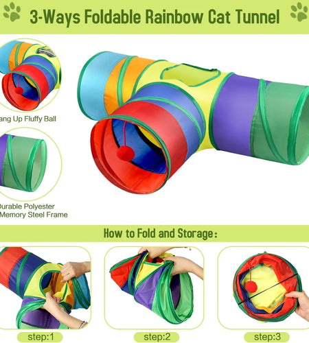 37 PCS Cat Toys, Interactive Kitten Toys for Indoor Kitty, Variety Catnip Toy Set Including Collapsible Cat Tunnel Tube Tent