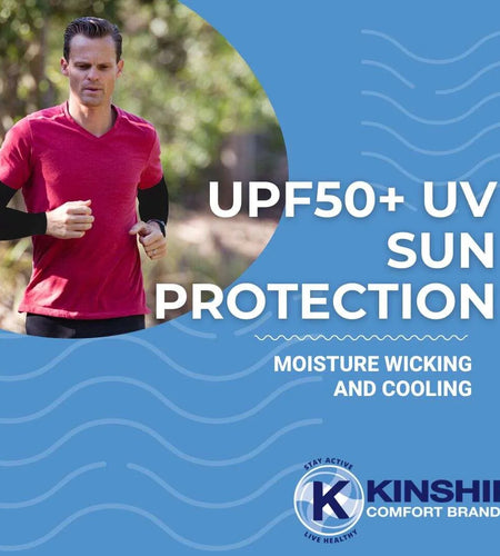 UV Sun Protection Arm Sleeves for Men & Women UPF 50+ Cooling Athletic Sports Sleeve W/ Hand Coverage for Outdoor Activities Tattoo Cover up | One Size | 1 Pair