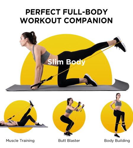 Movsou Resistance Exercise Bands Workout up to 150 Lb., Indoor and Outdoor with Door Anchor and Handles for Strength, Slim, Yoga, Home Gym Equipment for Men and Women