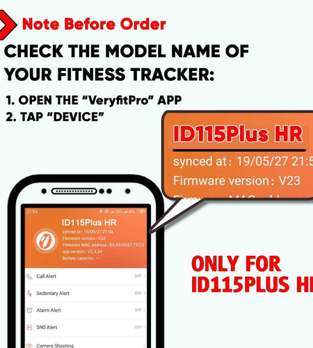 Id115Plus Hr Very Fit Pro Bands Replacement Strap for Veryfitpro Id115Plus HR Letscom Fitness Tracker Bands, Lintelek Fitness Tracker Bands, Letsfit Replacement Bands Purple and Black