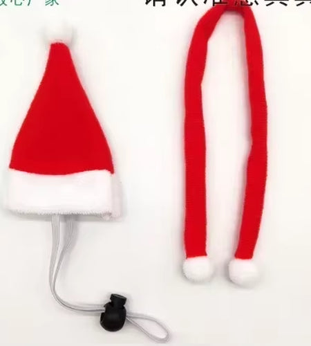 1 Set Hamster Christmas Costume Guinea Pig Mini Small Pet Hat Scarf Headwear Pet Outfits for Chinchilla Rabbit Bunny Accessories