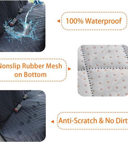 Honest Dog Car Seat Covers with Mesh Window, Side Flap for Cars, Trucks, and Suv'S - Waterproof & Nonslip Pet Seat Cover for Backseat(Black, 57”W X 47”L)