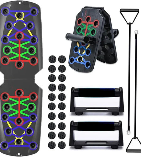 Push up Board 21 in 1 Portable Folding Exercise Station Portable Push up Fitness Equipment Strength Gym Training Equipment